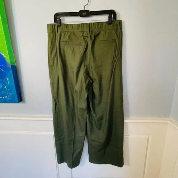 J. Jill Linen-Stretch Wide-Leg Crop in Spanish Moss Size Medium - Picture 6 of 9